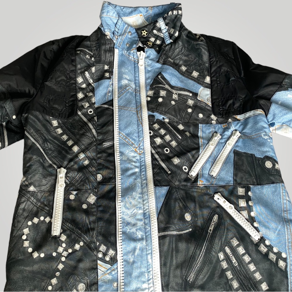 SOLD 📣 Vintage Christian Dior Denim and Leather Print Jacket - Picture 6 of 8